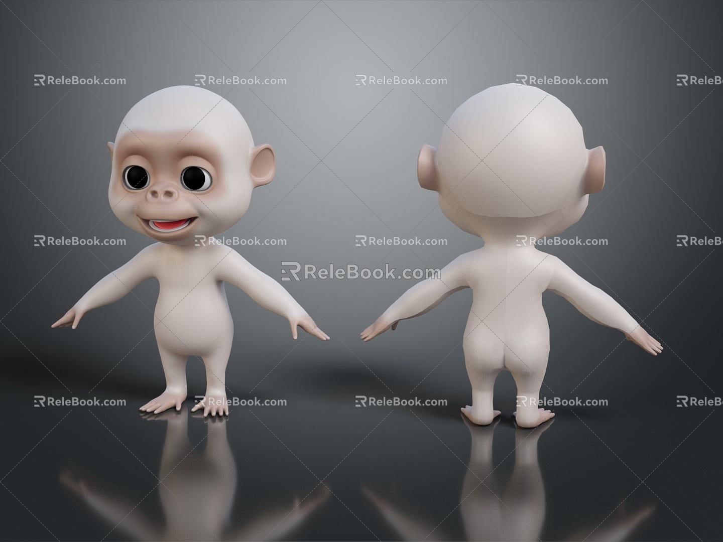 Monkey Monkey Cartoon Monkey Anime Monkey Stylized Monkey Fantasy Style Monkey Toy 3d model