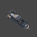 Yacht with interior 3d model