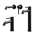 Black Modern Shower System With Handheld Overhead Shower Faucet And Control Components 3d model