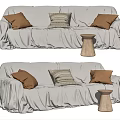Modern Multiplayer Sofa Double Sofa 3d model