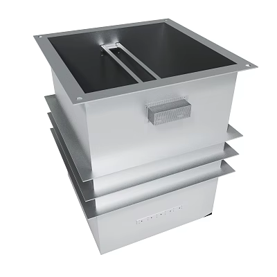 Silver Metal Industrial Component With Layered Structure Black Top And Vent Panel 3d model