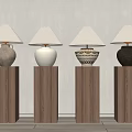 Ancient Table Lamp in Quiet Pottery Pot 3d model