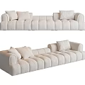 Modern Multiplayer Sofa Cream Multiplayer Sofa 3d model