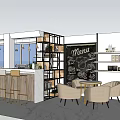 Coffee Shop Interior With Wooden Cabinets Large Windows And Coffee Machine