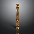 Ornate Golden Decorative Column With Carved Details And Smooth Surface