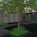 Traditional Garden Landscape Design With Courtyard Water Pool And Stone Lanterns