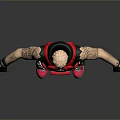 Man Wearing Red Vest with Number 3 Black Sleeveless Top Green Pants White Knee Pads