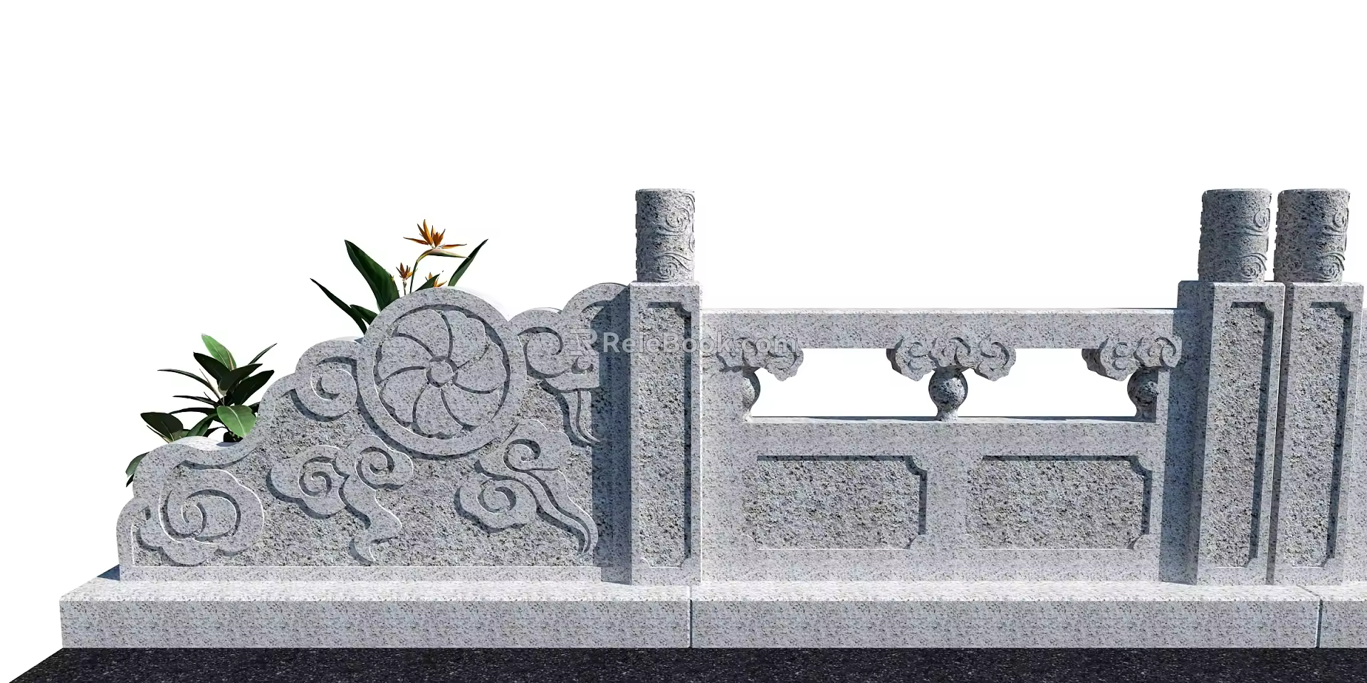 Stone Bridge Carved Components 3d model