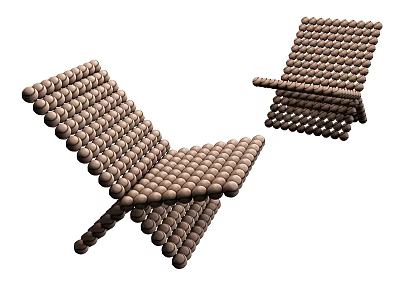 Modern Brown Ball Shaped Leisure Chair With Unique Creative Design Structure 3d model