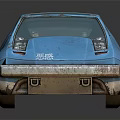Blue Futuristic Car With Transparent Roof Sleek Body And Muddy Details