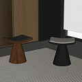 Modern Minimalist Stools With Leather Seats Wooden Black Bases And Beige Black Colors In Interior