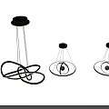 Modern Geometric Chandeliers With Metal Frames And Circular Ring Designs