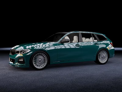 Modern Green Station Wagon With Shiny Exterior And Silver Alloy Wheels 3d model