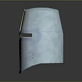 Medieval Weapon Helmet With Silver Body Golden Cross Design And Perforations