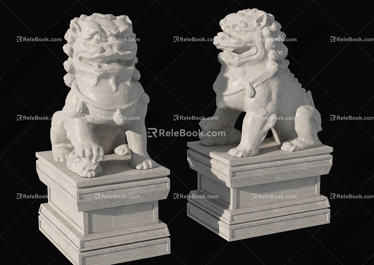 Chinese Stone Lion 3d model