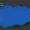 Detailed Rocky Terrain Model With Layered Earth Vegetation And Green Water