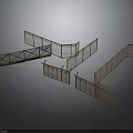 Metal Fence Scene Construction Components With Grid Design And Various Shapes
