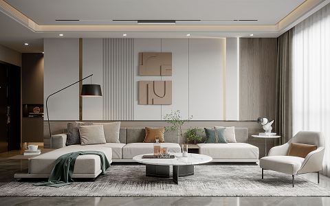 modern living room 3d model