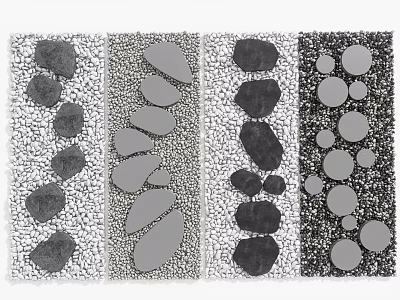 Stepping Stones Garden Path Design with Various Stone Shapes and Arrangement Ideas 3d model