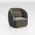 Comfortable Modern Single Sofa With Orange Leather Black Accent And Gold Base 3d model