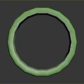 Green Decorative Ring With Intricate Floral Pattern For Daily Life Accessory
