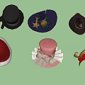 Various Fashionable Hats With Bow Flower Lace Feather Santa And Mickey Ear Details