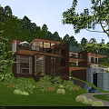 Stunning Modern Detached Villa with Glass Windows and Lush Green Hillside