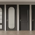 Modern Black Doors With Various Glass Designs And Brass Handles