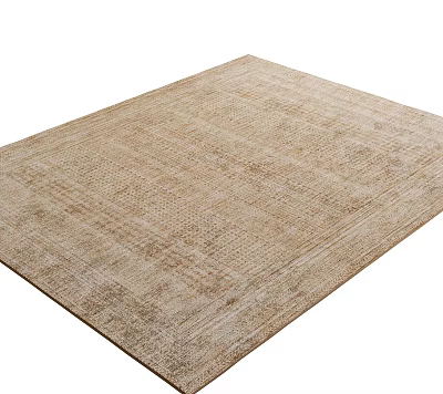 Square Beige Textured Woven Rug For Contemporary Living Room Decor 3d model