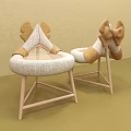 Modern Single Chair Design With Bow Backrest And Woven Seat Wooden Legs For Interior