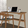 Modern Desk Chair Study Desk Writing Desk Computer Desk 3d model