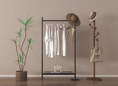 Modern Hanger Clothes Bag Hat Floor Drying Hanger 3d model