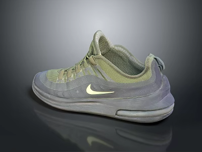 Nike Green And Gray Sports Shoes With Mesh Upper And Lace Up Design 3d model