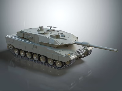 Detailed Modern Military Tank 3D Render With Turret Cannon Tracks And Gray Exterior 3d model