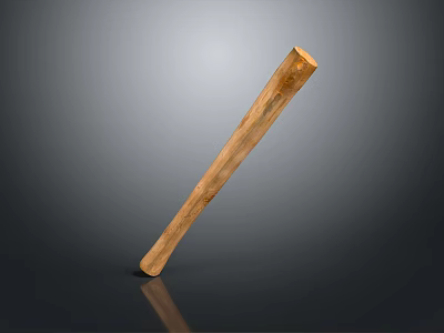 Long Smooth Wooden Stick With Natural Grain And Polished Surface 3d model