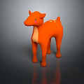 Orange Deer Toy With White Spots And Light Belly Standing On Dark Background