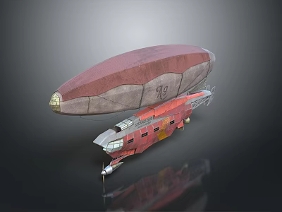 Red Cosmic Spaceship Number 19 Detailed 3D Model Aerospace Structure 3d model
