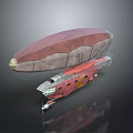 Red Cosmic Spaceship Number 19 Detailed 3D Model Aerospace Structure 3d model