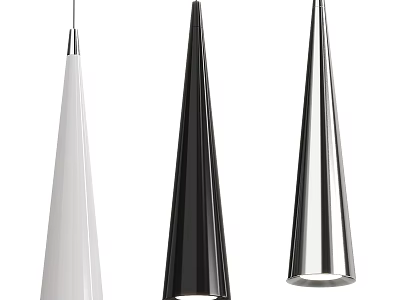 Modern Sleek Ceiling Lights With White Black Silver Conical Design For Interior 3d model