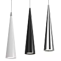 Modern Sleek Ceiling Lights With White Black Silver Conical Design For Interior