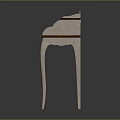 Classic Dressing Table with Carved Details Curved Legs Light Frame and Dark Wood Drawers