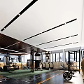 Spacious Modern Fitness Gym With Training Equipment And Large Windows