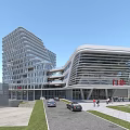 Modern Hospital Building with Outpatient Department Glass Facade and Multi storey Structure