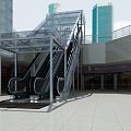 Outdoor Elevator Escalator Mall Elevator 3d model