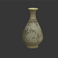 Beautiful White Vase With Intricate Flower Patterns And Decorative Design 3d model