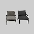 Modern Accent Chairs With Light Dark Fabric Upholstered Seats Armrests And Black Wooden Legs