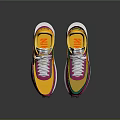 Multicolored Mesh Upper Sneakers With White Laces And Retro Design