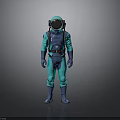 Blue Green Astronaut Spacesuit Design Featuring Helmet Gloves And Boots