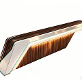 Modern Sleek Reception Desk With Wooden Texture And Integrated LED Lighting