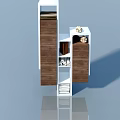 Modern Wooden Swing Door Cabinet With Storage Shelves Folded Towels And Decorative Items